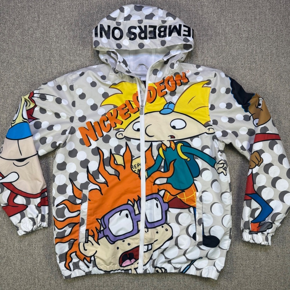 Nickelodeon‎ Rugrats Members Only Hooded Windbreaker Jacket Medium NWOT Zip Up